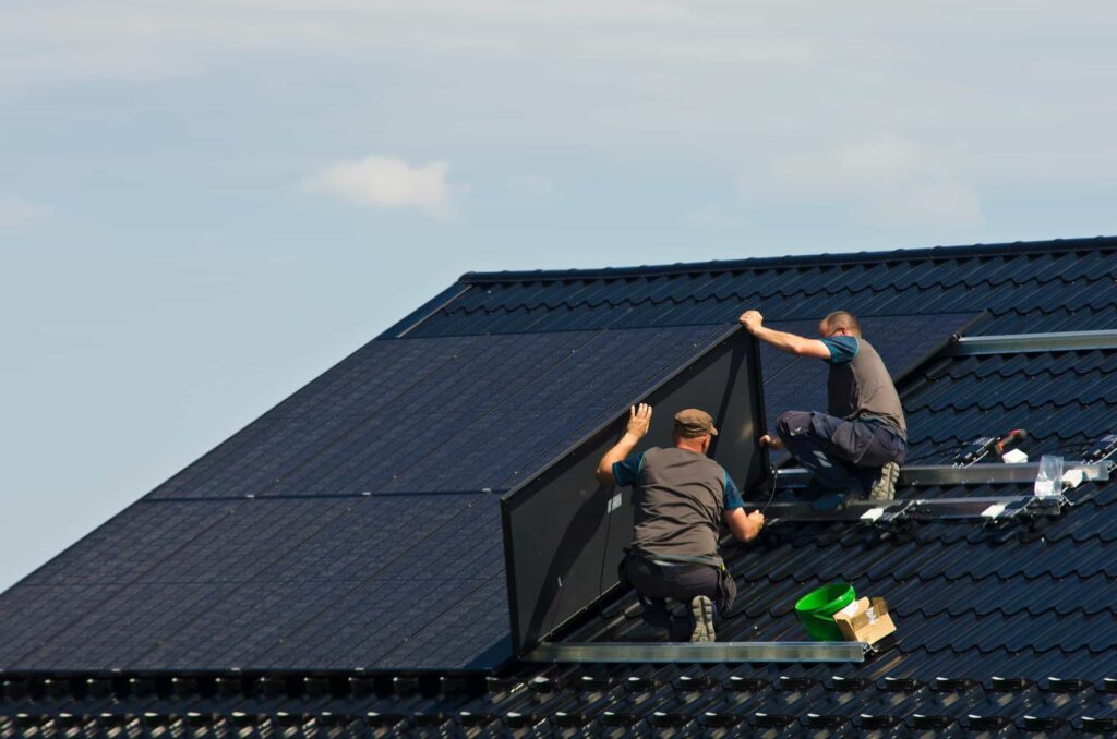 black solar roof