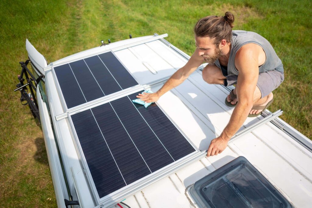 maintaining solar panels RV