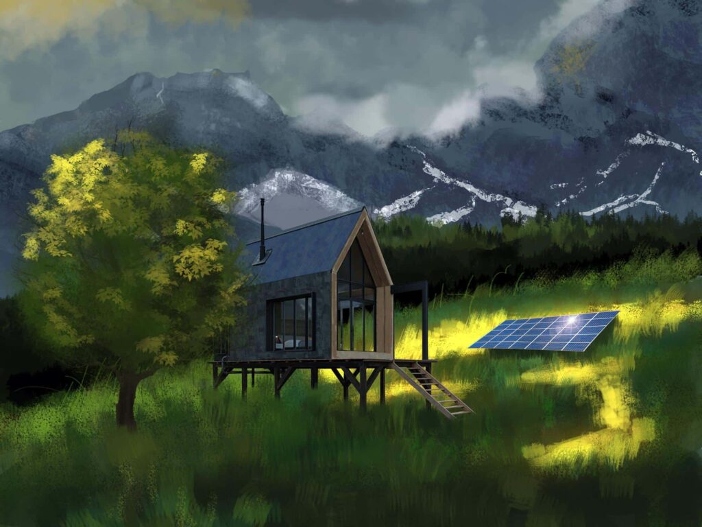 solar panels tiny house